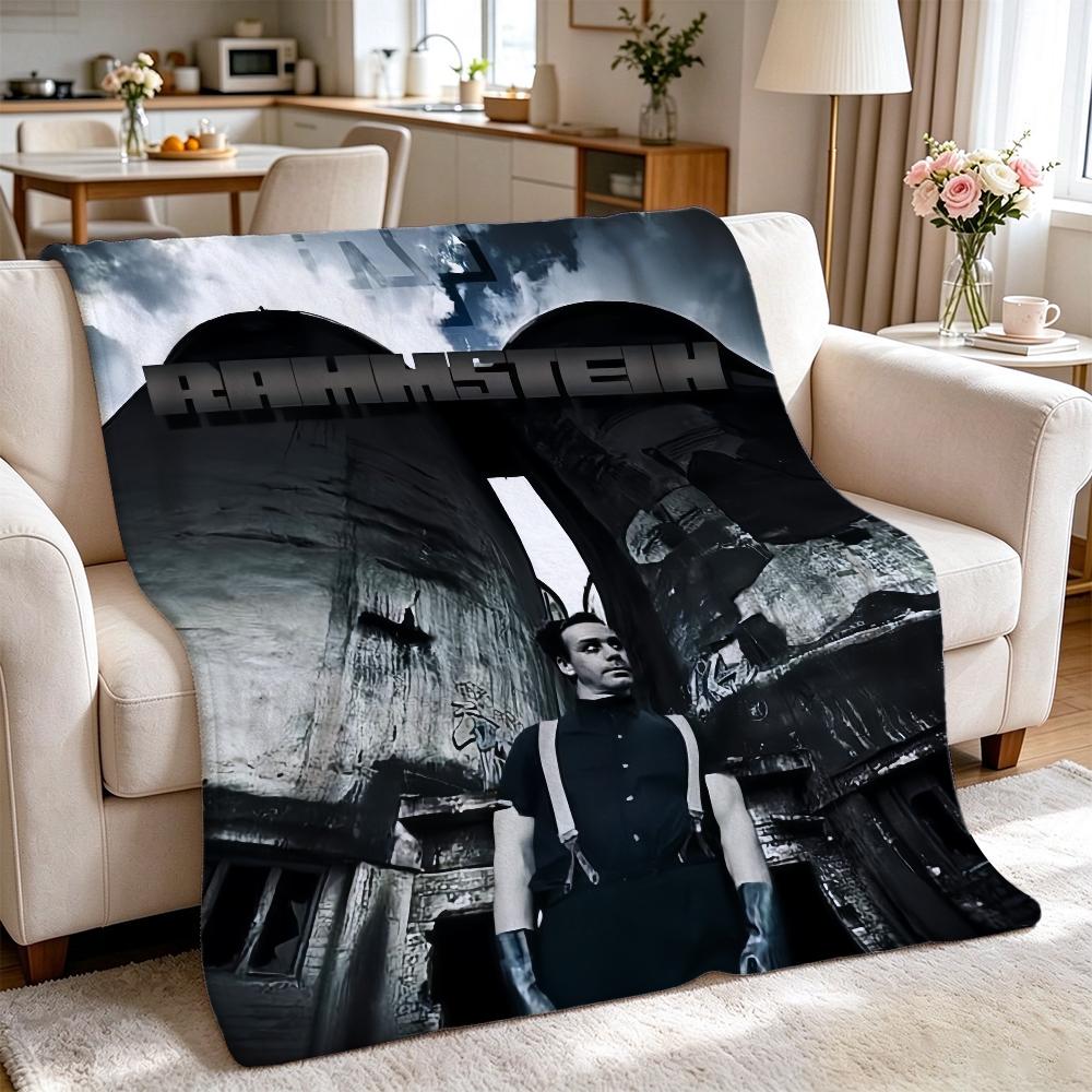 Rammstein German Rock Spirit Pattern Blanket Machine Washable Fleece Blanket For Office Sofa Lightweight Home Decor Valentine'S Day Gift