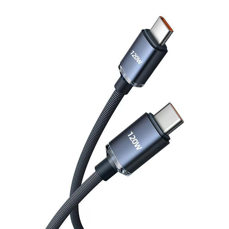 Jingyao 120 Вт Двухпортовый кабель Type-C для быстрой зарядки Apple, Huawei, ноутбука и автомобиля.