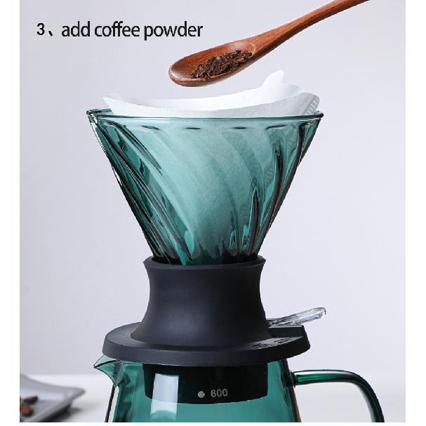 Набор кофейников для обмена кофе, термостойкое стекло, кофеварка, фильтр, чашка-ковш, ручное заваривание, инструменты для эспрессо, бариста