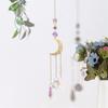 Hanging Ornament Shatterproof Eye-catching Metallic Faux Crystal Moon Star Sun-catcher Ornament Wind Chimes