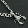 Stereo Full of Diamond Scorpion Pendant Necklace Hipster Punk Biker Wearing Cuban Chain Choker