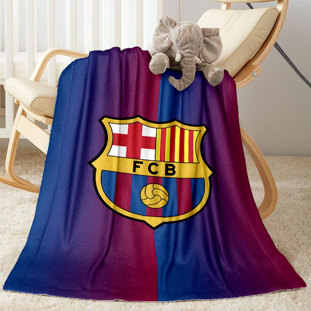 Fcb Crest Blanket Durable Comfort Great for Picnics Seaside Livingroom Four Seasons Universal Modern Gift for Travel Home Birthdays