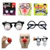 Хэллоуин Гарри Очки Пружинные Очки Очки для розыгрыша Оправа Круглые Очки Набор Клоунский Нос