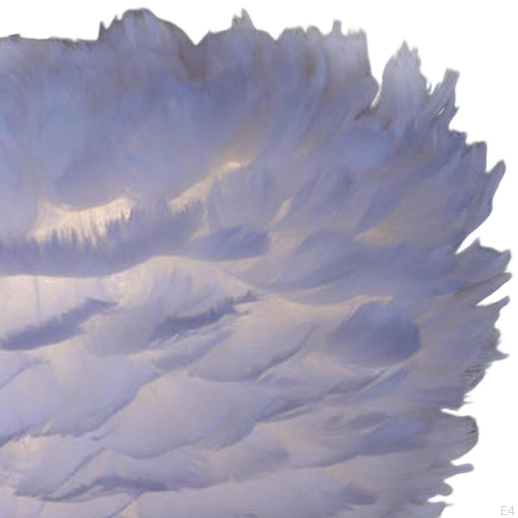 Feather Lamp Shade Desk Cover Accessory Modern Decor Night Light Holder Cage Floor for