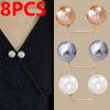 Double Faux Pearl Lady Brooch Suit Coat Jacket Cardigan Pin Buckle Simple Elegant Faux Pearl Brooches Exquisite Fashion Jewelry Decoration