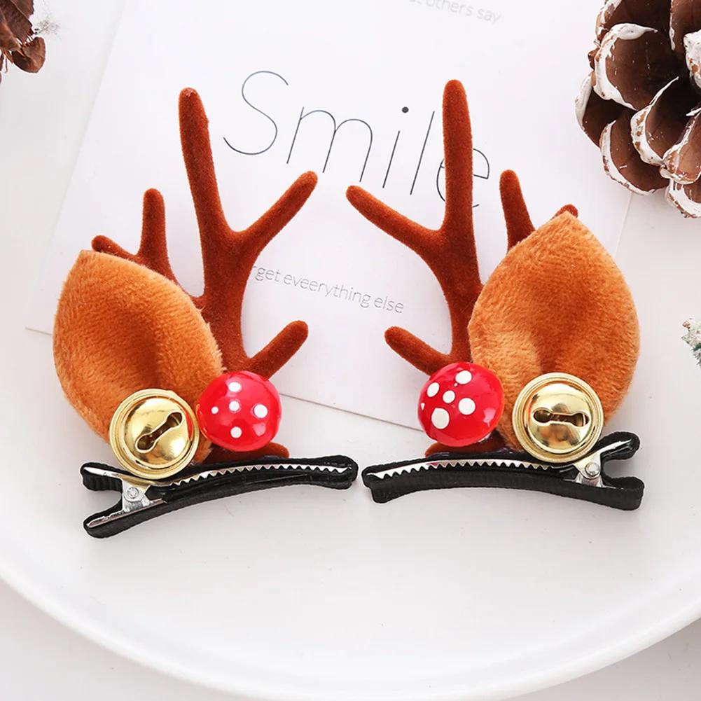 Christmas Decorative Deer Antler Hair Clip Party Costume Accessory Halloween Adult Hair Card Adorable Girl Heart Festival Gift