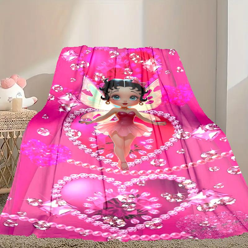 1pc Betty Boop Blanket, Super Cozy Printed Home Blanket, All-Season Warmth