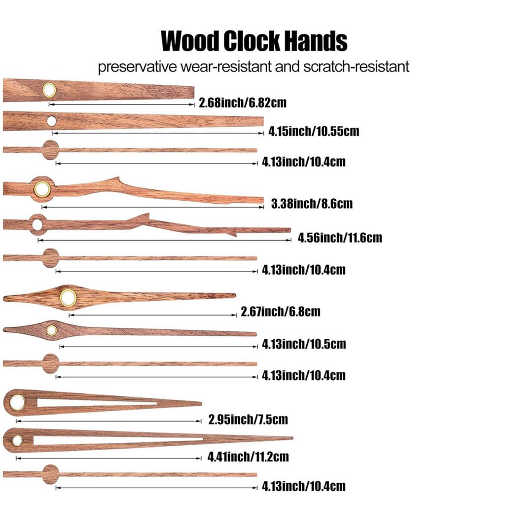 Часовой механизм с деревянными стрелками, супер тихий ход часов, работающий от батареек, комплекты для замены запасных частей для часов