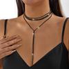Новое ожерелье Модное Легкая роскошь Изысканное Длинное с бриллиантовой бахромой Y Цепочка-свитер Женское Универсальное ожерелье