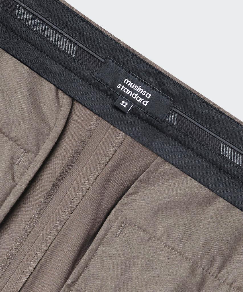 MUSINSA STANDARD Lightweight Tapered Hidden Banding Crop Slacks [Dusty Beige]