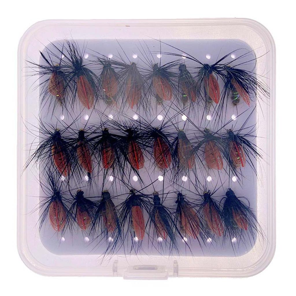 5/10/20/25Pcs/Box Black Fly Peacock Feather Wings Fly Fishing for Trout Bait Size #10 Flies Artificial Insect Bait Lure