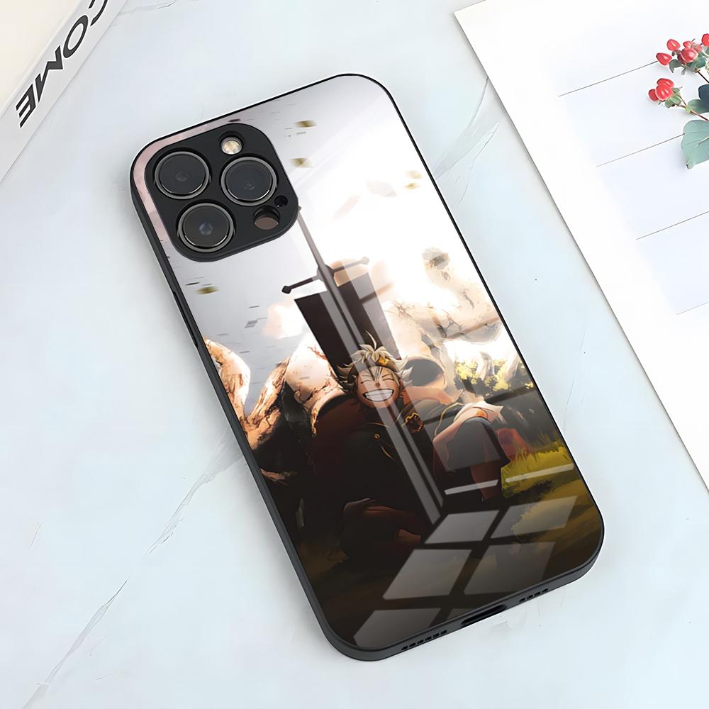 Мультяшный чехол для телефона Asta B-Black для IPhone 17 Pro Max 15 Pro 16 14 Plus 12 13 Mini 11 Pro Ударопрочный стеклянный чехол