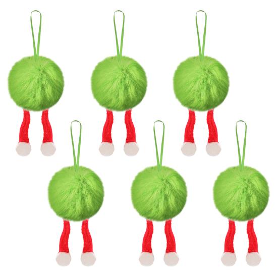 6 шт. Подвеска на елку Поразительный дизайн Пушистый Рождественский пушистый шар Украшение Подвесное украшение Сезонные домашние акценты