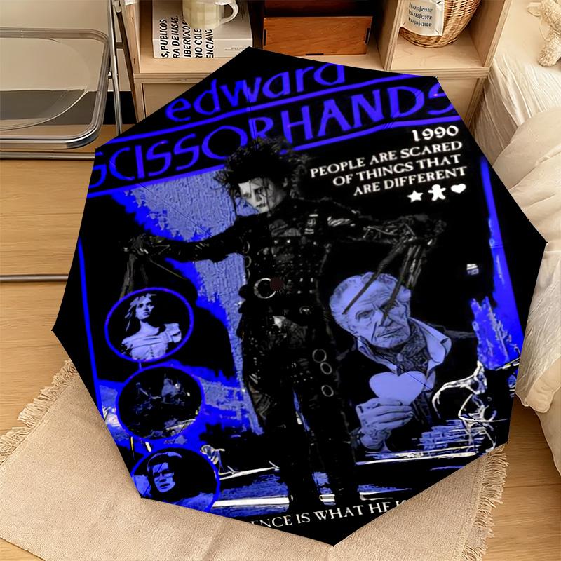 1PC Edward Scissorhands Mugshot Automatic Umbrella - Suitable Travel Outdoor Portable Umbrella Birthday Gift Daily Essentials