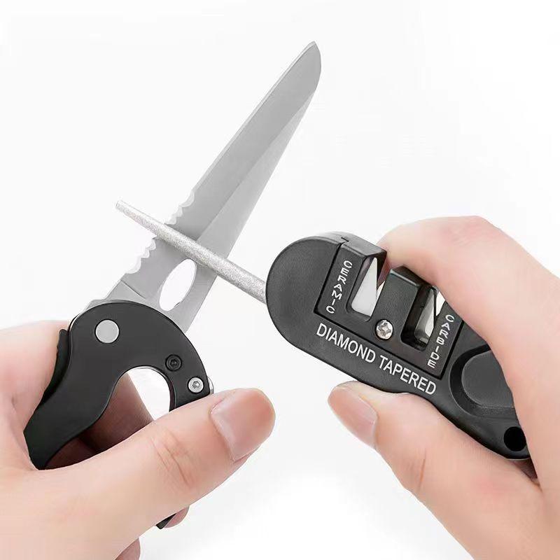 Portable Tungsten Steel EDC Sharpening Tool - Multifunctional Outdoor Sharpener.