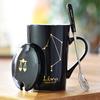 Cool Fashion 24 Constellations Mug Tea Milk Coffee Mug Ceramic Spoon Cover Cup Couple Office Gift Customization Cup Drinkware