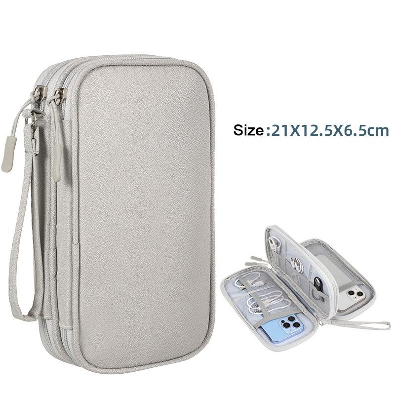 Сумки для хранения кабеля передачи данных, портативный органайзер для наушников, чехол для переноски цифрового гаджета, двухслойная цифровая USB-сумка для защиты жесткого диска