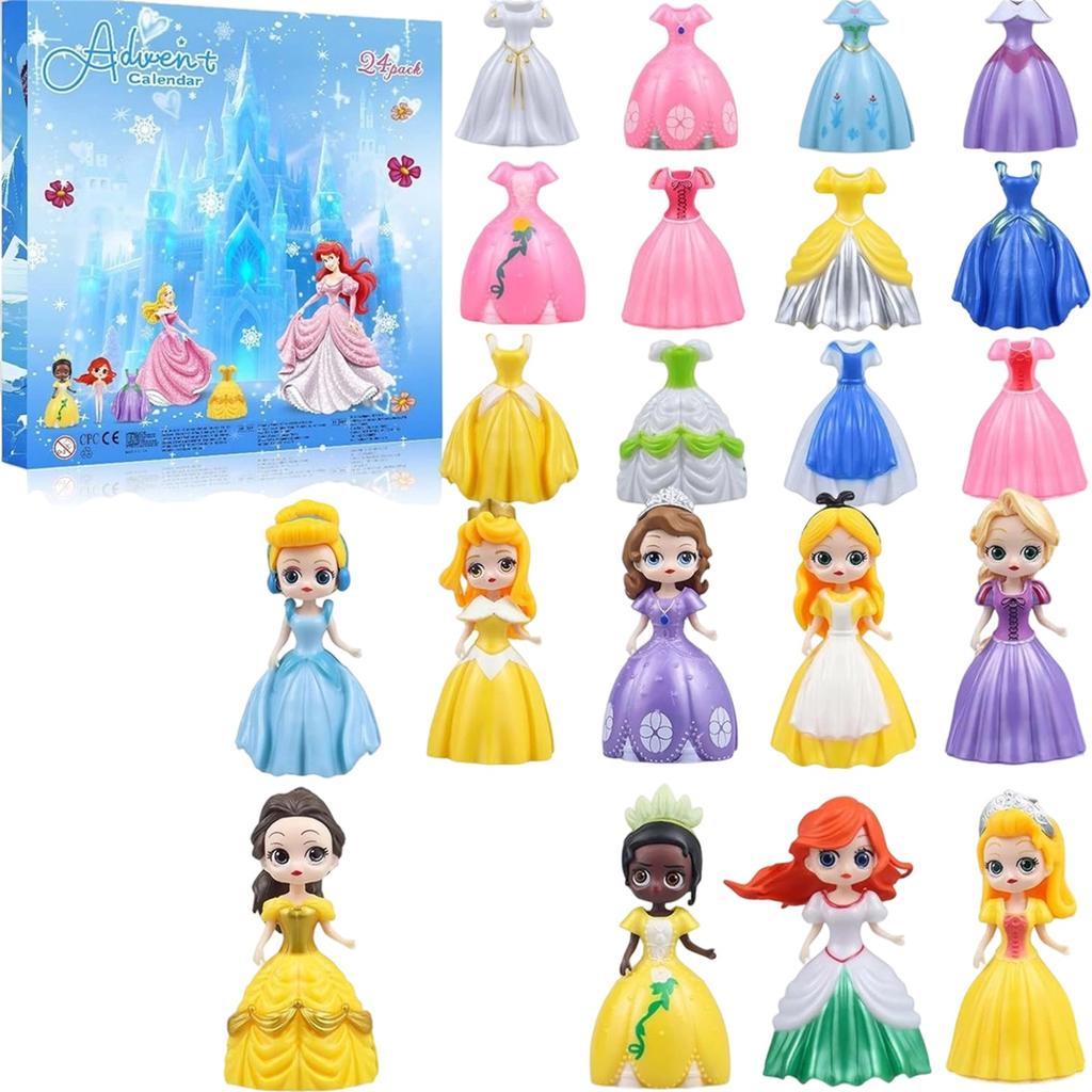 3D Стерео Блайндбокс Самолет Коробка 24шт Игрушки ПринцессыПринцесса Адвент-календарь Игрушка-трансформер Принцесса 24 дня Рождественский обратный отсчет Подарочный набор Блайндбокс