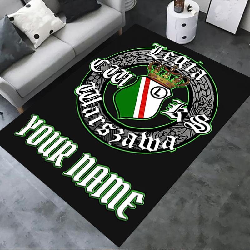 Custom Name Legia Warszawa Carpet Rug for Living Room Bedroom Home Sofa Decoration,Kids play Non-slip Floor Mat