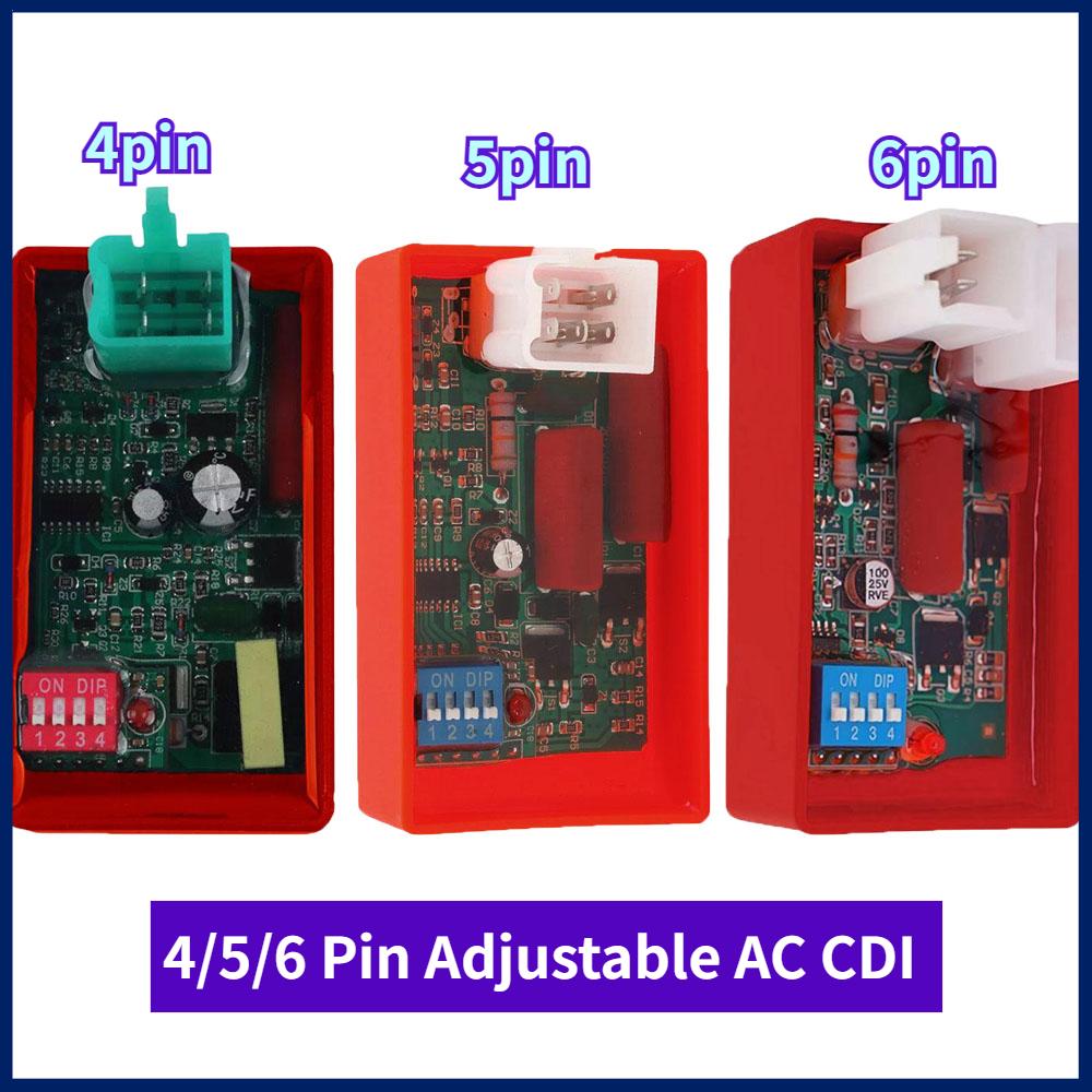 4/5/6-контактный AC CDI-коробка с DIP-переключателем, ограничение скорости зажигания мотоцикла 4000-12000 для гонок WAVE100 YX140, соревновательных гонок YX160