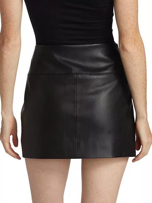 Черная юбка для вечеринки мягкая женская приталенная дизайнерская из натуральной овчины уникальная