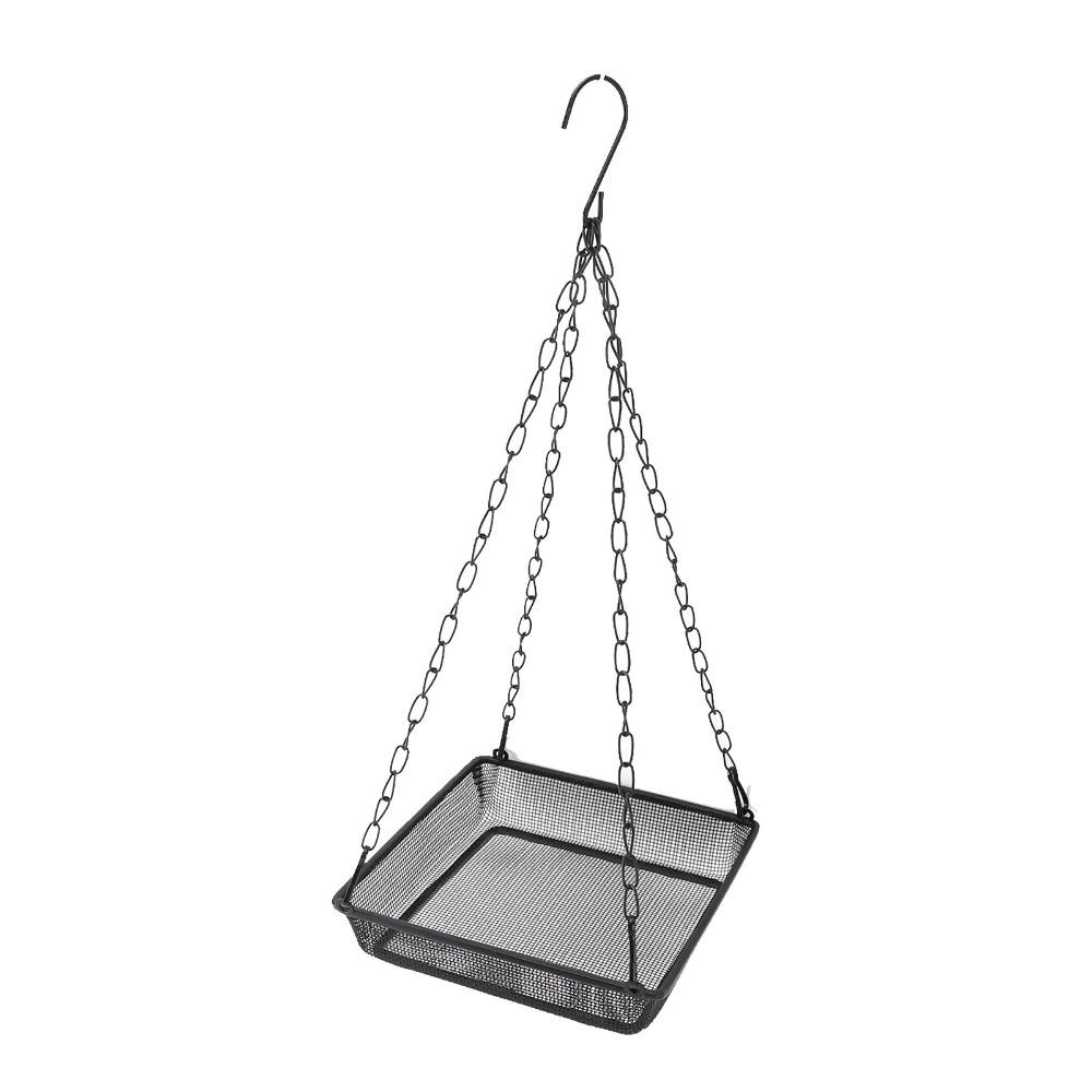 Carbon Steel Mesh Platform Bird Feeder Black Bird Feeding Platform Bird Feeding Tray  Backyard