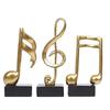 Golden Finish Musical Notes Statues | Beautiful Home Decor - (Pack of 3, Golden)