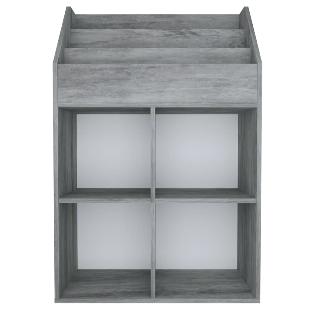 Kids Bookshelf Concrete Grey 71 x 30 x 114 cm Particleboard