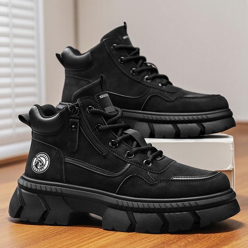 Новые модные осенние и зимние мужские высокие ботинки martin для студентов, трендовые рабочие туфли на мягкой подошве для мальчиков, кроссовки Martin с защитой труда