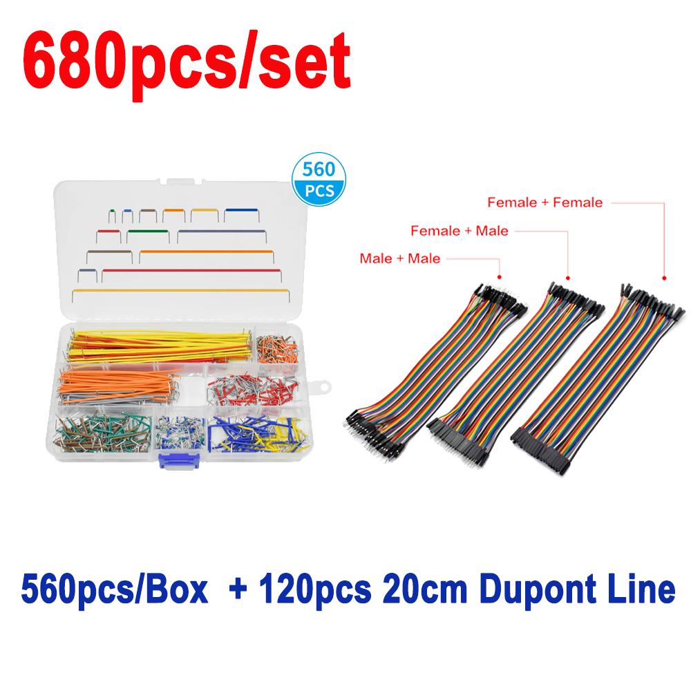 260/470/680/960PCS Solderless Breadboard Jumper Wires U Shape+20CM Dupont Line Breadboard Jumper Cable Wire Kit for DIY Arduino