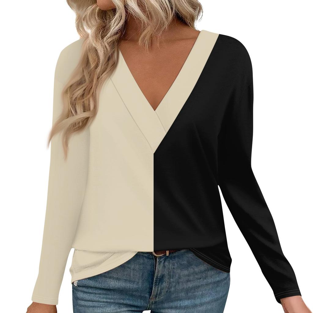 Женские рубашки с длинным рукавом и V-образным вырезом, нарядные повседневные топы, модные свободные туники, топы, блузки