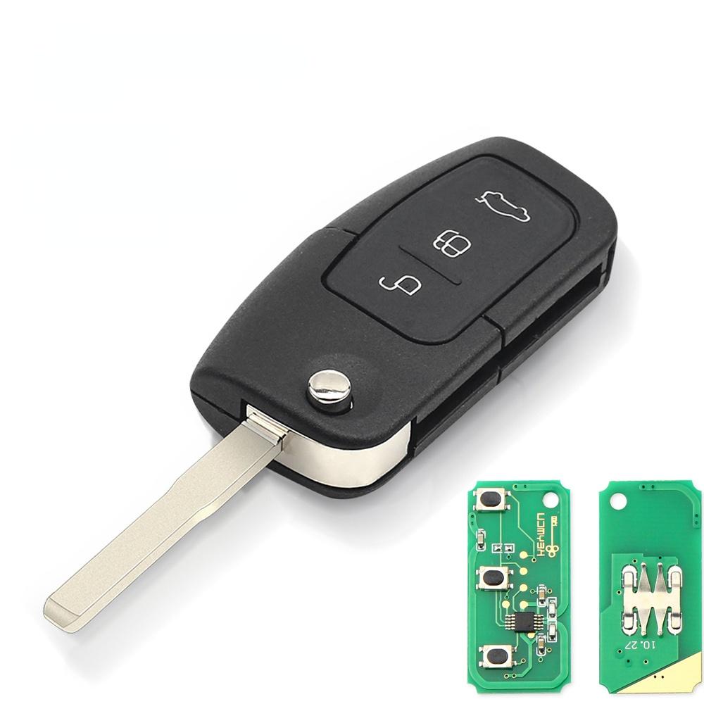 KEYYOU 433MHz 3 Button Flip Key Keyless Entry ID460 ID63 Chip Car Remote Key Fob For Ford Focus Mondeo C Max S Max Galaxy Fiesta