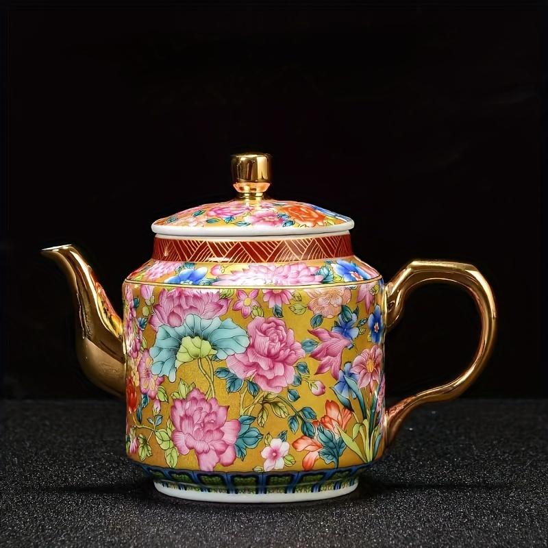 1 шт. эмалированный цветной чайник в китайском стиле, китайский стиль, керамический анти-обжигающий чайник, бытовой чайный сервиз кунг-фу с фильтром, горшок большой емкости