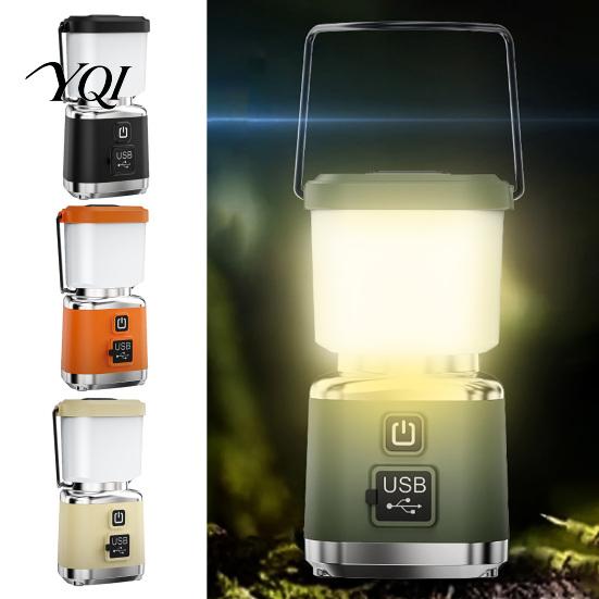 Portable LED Lantern Camping Light with 4 Lighting Modes, USB-C Rechargeable Tent Emergency Camp Lamp, Stepless Dimming for Outdoor Hiking Work