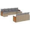 VidaXL Salon de Jardin avec Coussins 10 pcs, Canapés de Patio, Ensemble de Meubles, Mobilier de Terrasse Extérieur, Beige 3260498