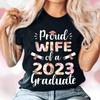 ZIMOXUAN Гордая жена выпускника 2023 года. Забавные футболки «Гордая жена».