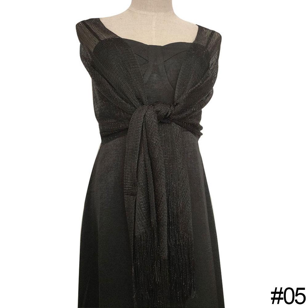 Женские элегантные вечерние платья, шали, золотые, серебристые проволочные кисточки, женские вечерние свадебные аксессуары, шарф