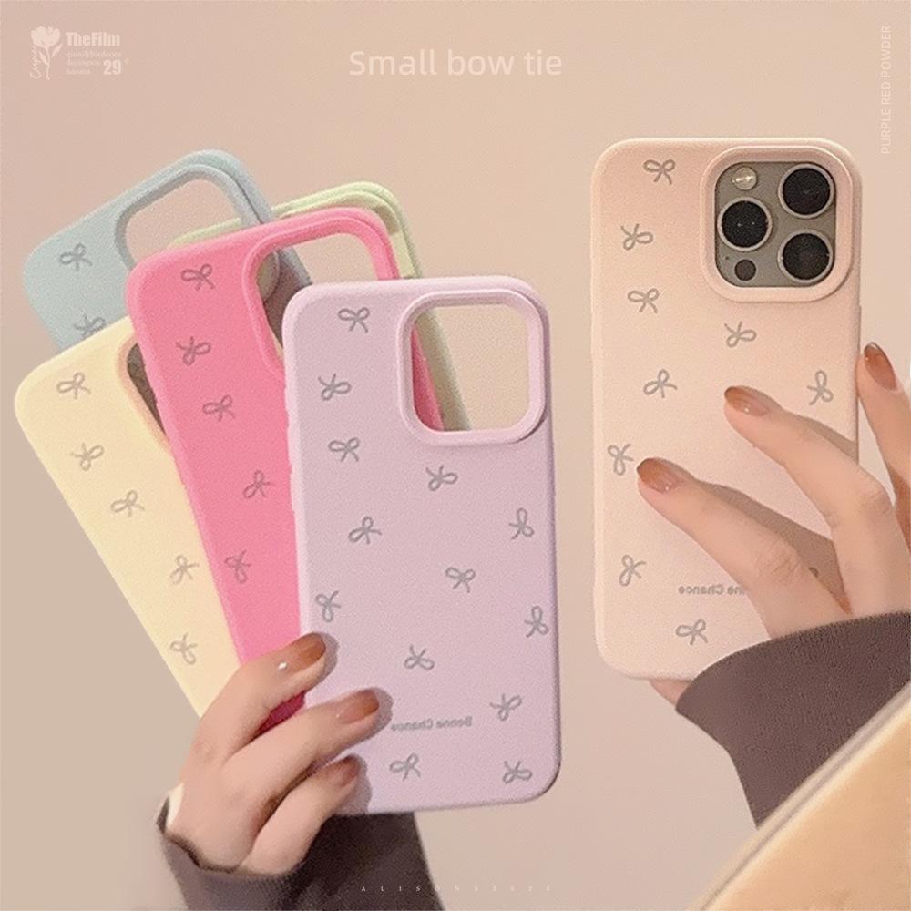 Full Screen Bow Suitable for IPhone17 IPhone 15promax Gentle and Simple 1314 Silicone