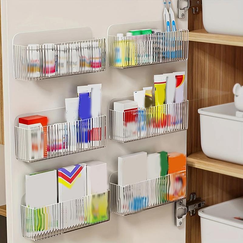 Mirror Cabinet Storage Box Punch-Free Wall-Mounted With Partitions Bathroom Mirror Cabinet Cosmetics Lipstick Mask Storage Rack