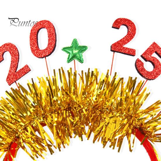 Золотой 2025 Новый Год Повязка На Голову Вечеринка Свадьба Сцена Головной Убор Праздничный Костюм Аксессуар Для Волос Для Женщин Девочек