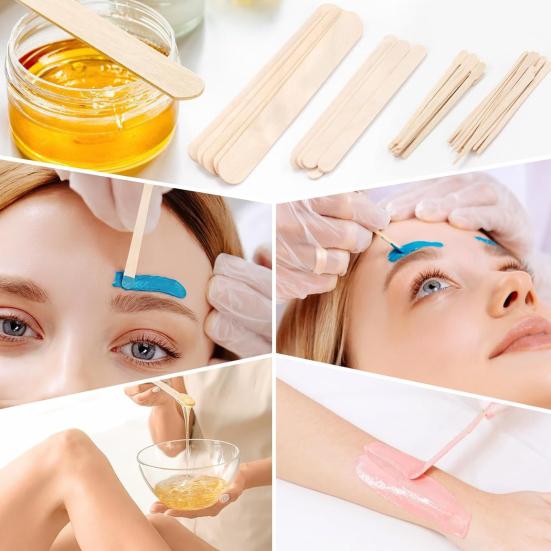 500 шт. восковых палочек разных размеров, восковые аппликаторы, деревянные палочки для мороженого, инструменты для депиляции тела, ног, лица, домашнего салона красоты