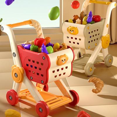 Детская корзина для покупок с игрушками, фруктами, овощами, десертами, магазин аксессуаров