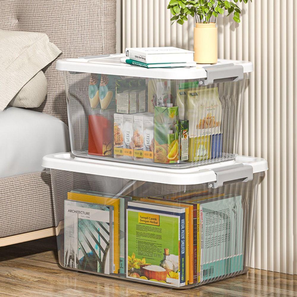 Plastic Plastic Box Transparent Black Clothing Storage Bin Practical Organizing Box  Clothing