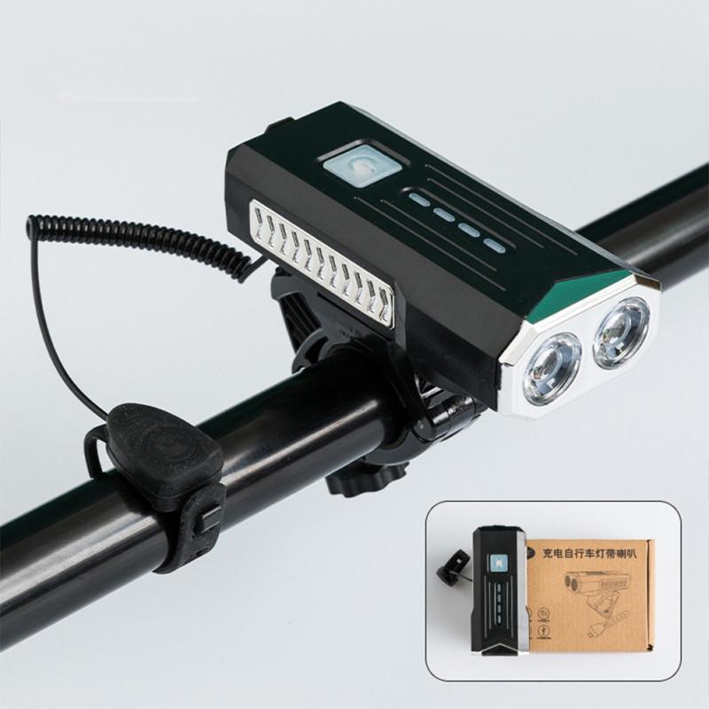 Велосипедная фара 360° вращение Портативный USB-зарядный фонарик Дальность 200 м Многофункциональный гудок