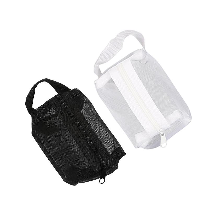 Nylon Mesh Cosmetic Bag Makeup Bags Transparent Zipper Pouch For Offices Travel Storage Toiletry