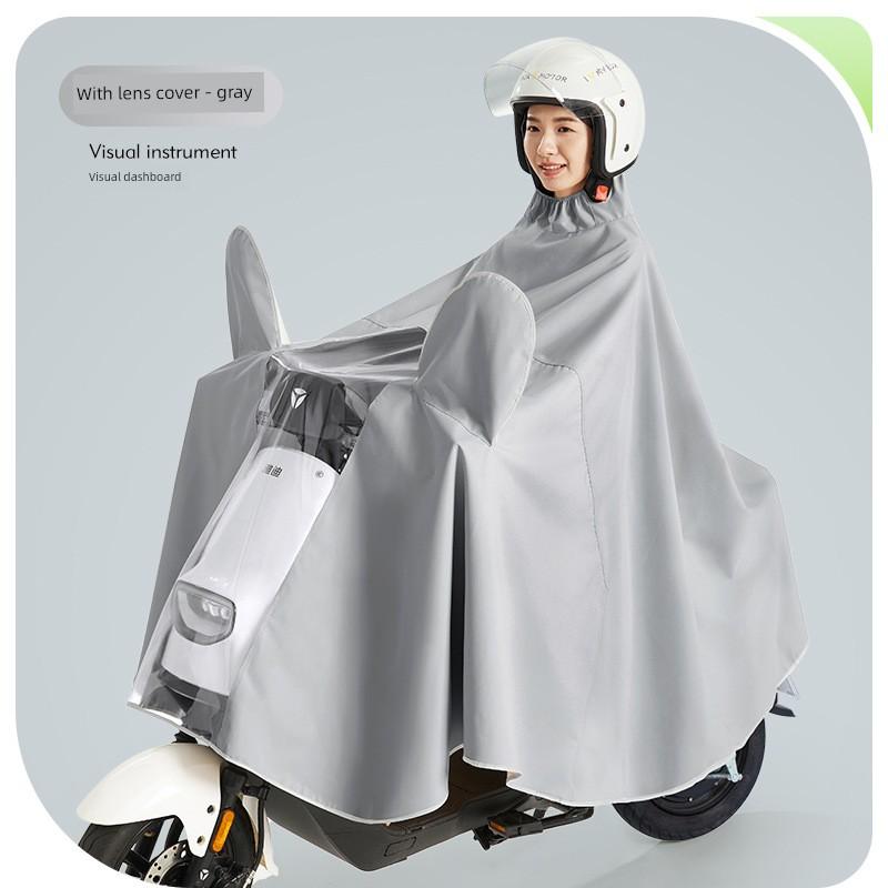 Electric Motorcycle Raincoat for Women, Single-Person, Oversized, Thickened, Long, Full-Body, Storm-Proof Riding Poncho