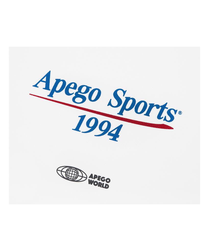 APEGO SPORTS Белая футболка с кантом, оверсайз, с длинным рукавом