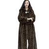 European Station extended leopard print fur jacket loose large size imitation mink coat winter thickened cotton coat women