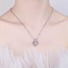 Women Necklace Hollow Heart Pendant Shimmering Rhinestone Adjustable Length Neck Jewelry Daily