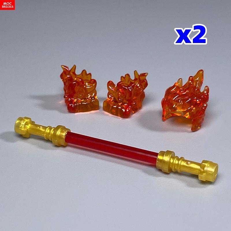 Нетоксичные Moc Кирпичи Огонь Нога Кольцо Оружие 4 см Фигурка Тело Ношение Специальные Эффекты Аксессуары Строительные Блоки Игрушки Подарок для Детей